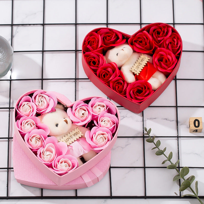 Valentine's Day Soap Rose Gift Box