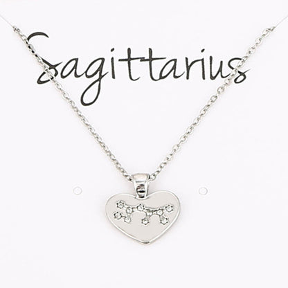 Zodiac Necklace Love Diamond Pendant