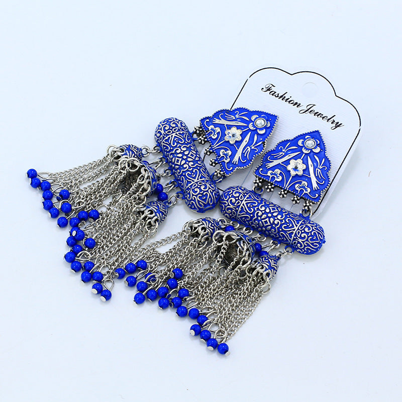 Lush Blue Chandelier Earrings