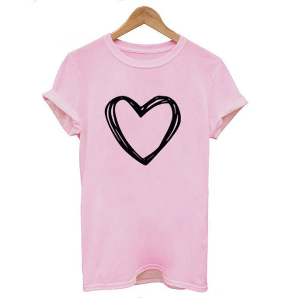 Heart Print T Shirt