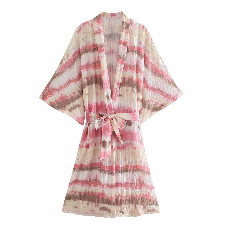 Blush Tie Dye Kimono/Robe