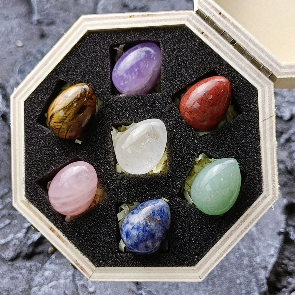 Chakra Egg Crystal Set