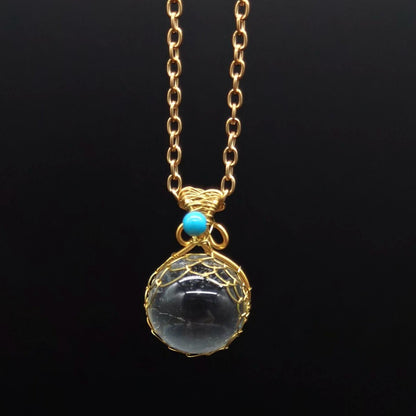 White Crystal Ball Necklace