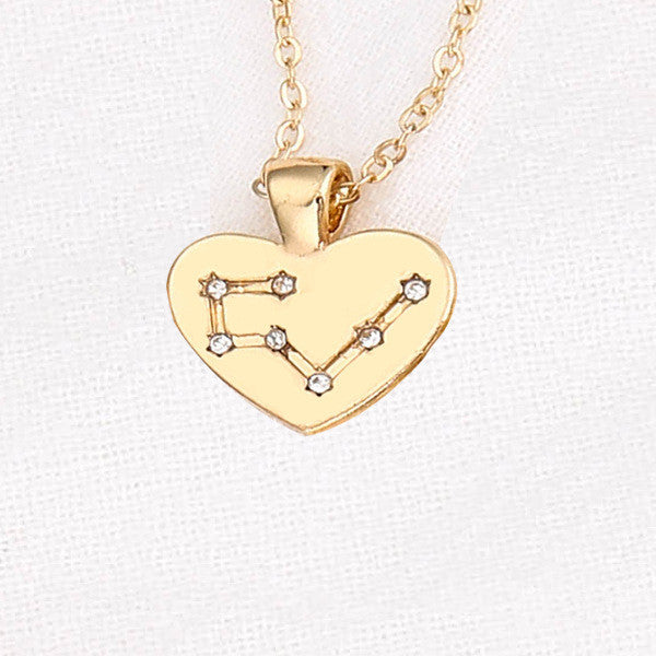 Zodiac Necklace Love Diamond Pendant