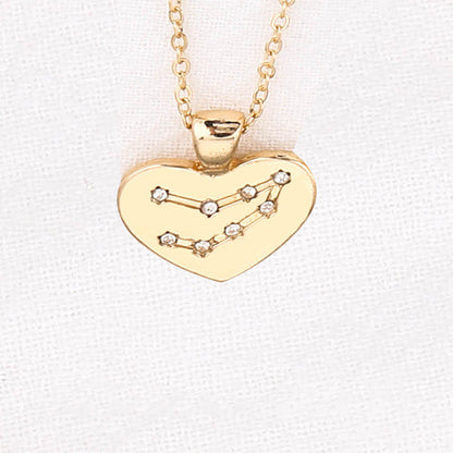 Zodiac Necklace Love Diamond Pendant