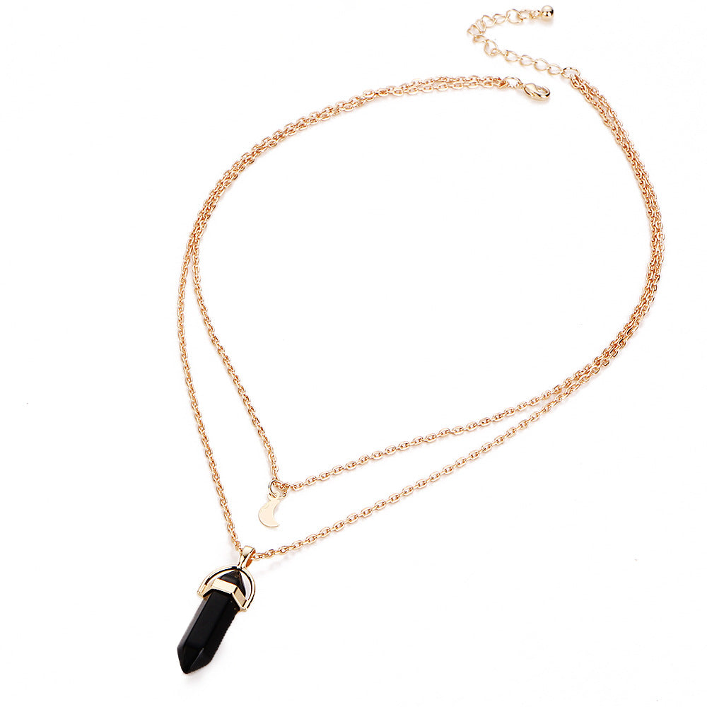 Crystal Wand Necklace Gold Collection - Crystal Column