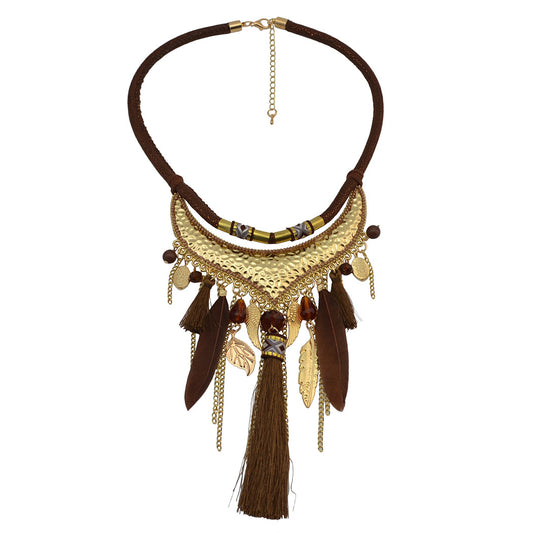 Brown Feather Necklace