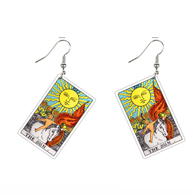 Vintage Style Tarot Card Earrings