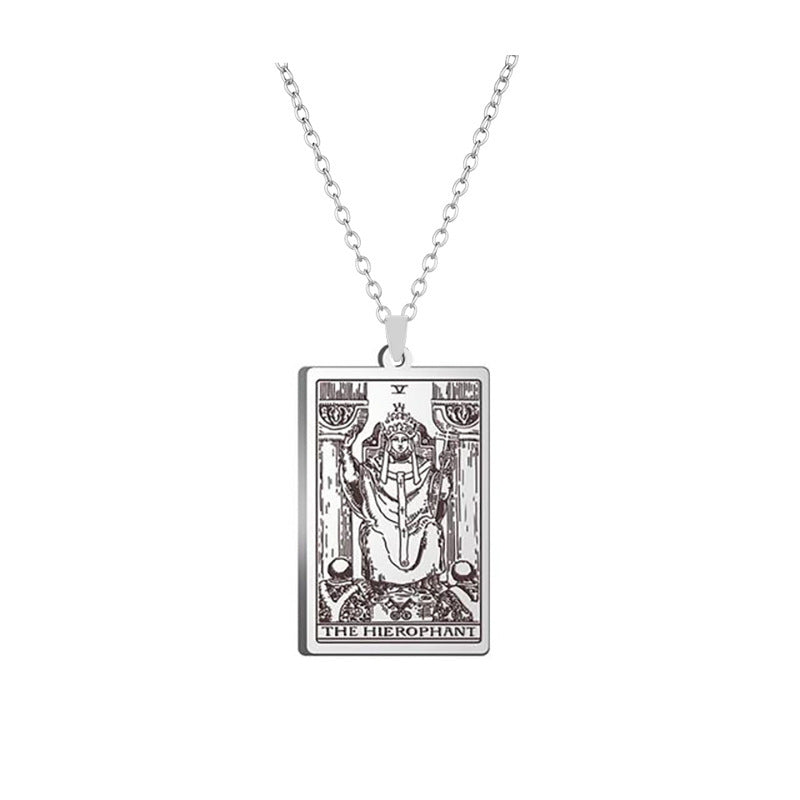 Silver Tarot Card Necklace