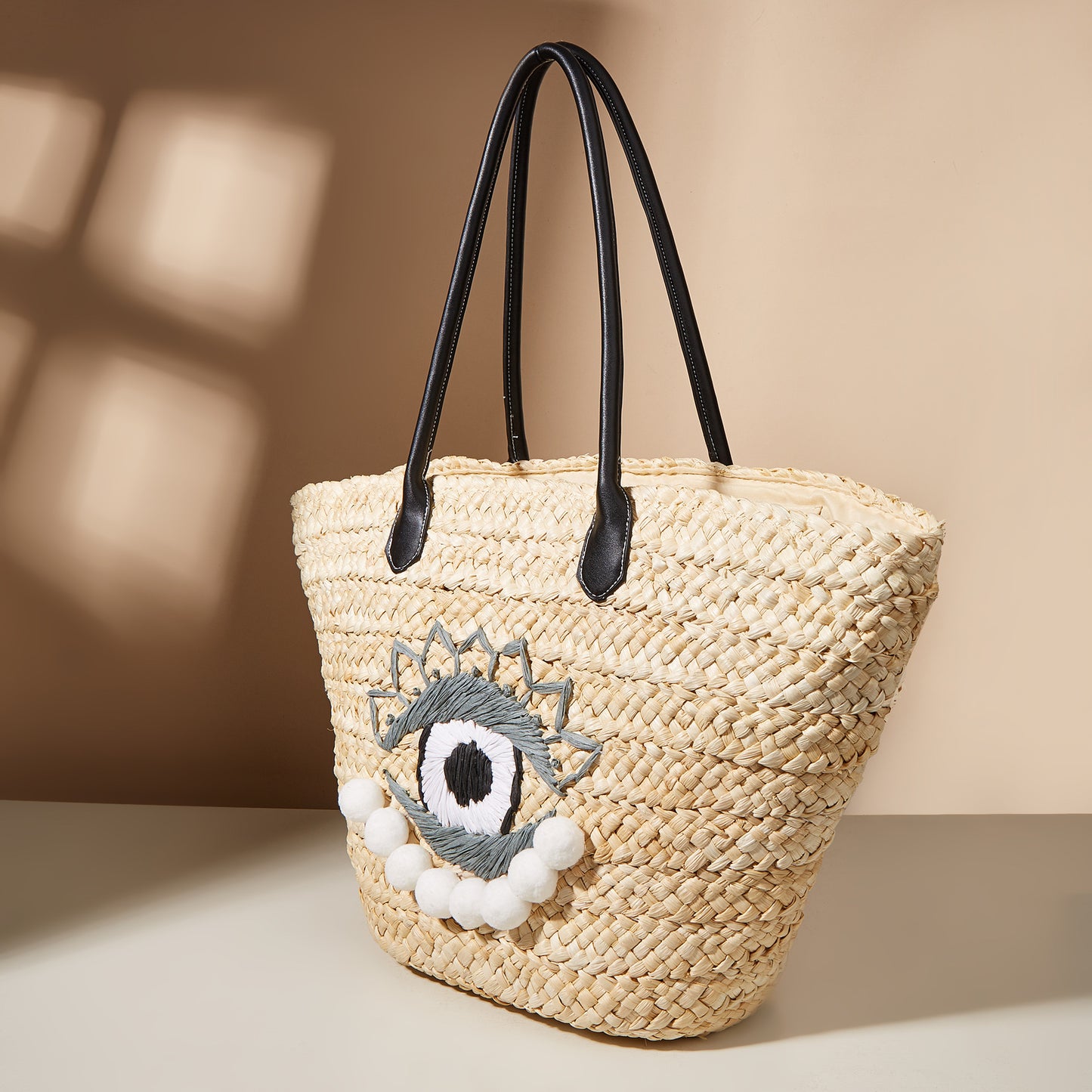 Evil Eye Woven Shoulder Bag