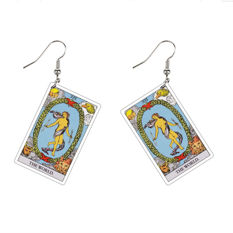 Vintage Style Tarot Card Earrings