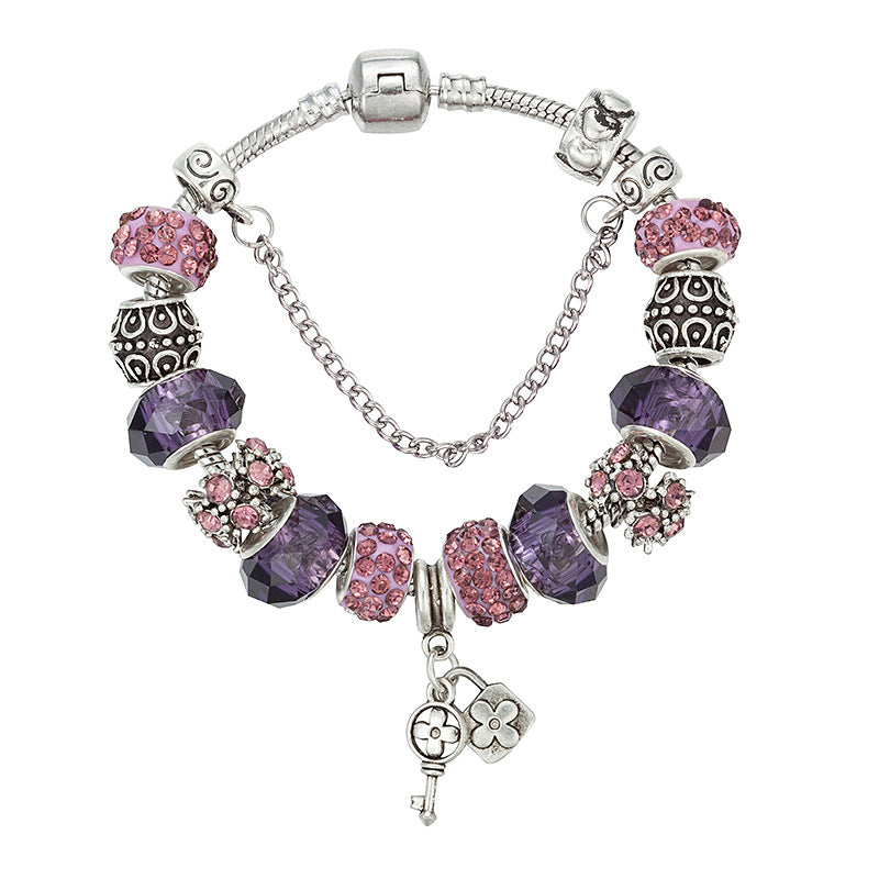 Glass Bead Charm Bracelet