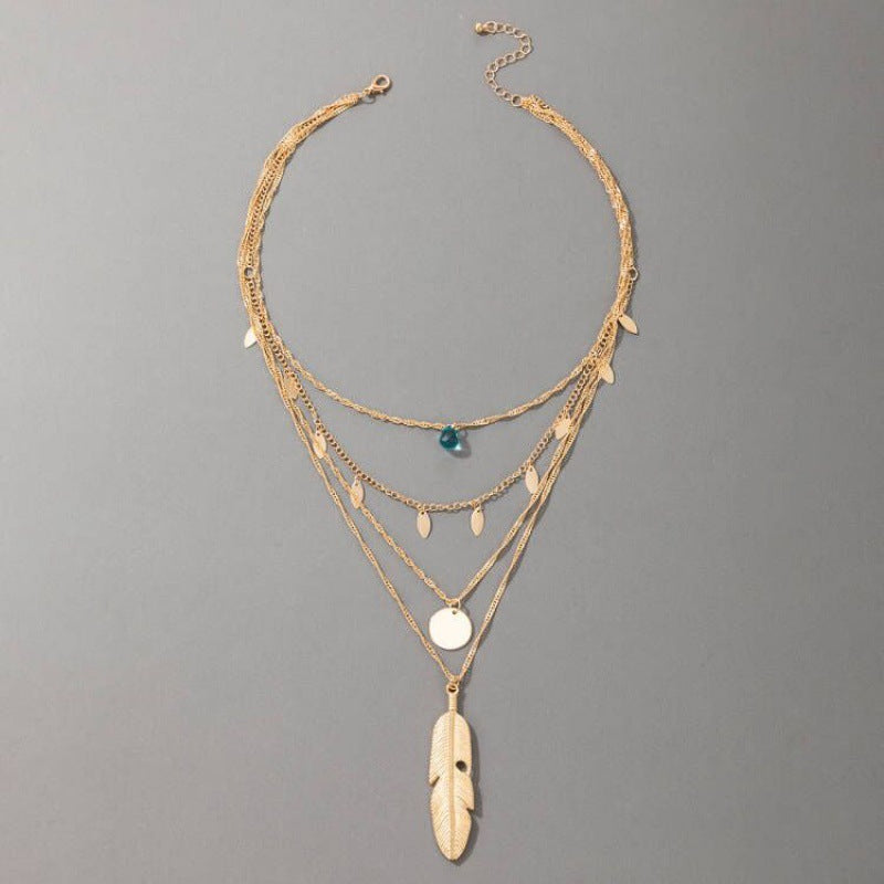 Layered Feather Necklace