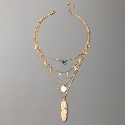 Layered Feather Necklace