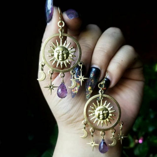 Amethyst Dreamcatcher Earrings