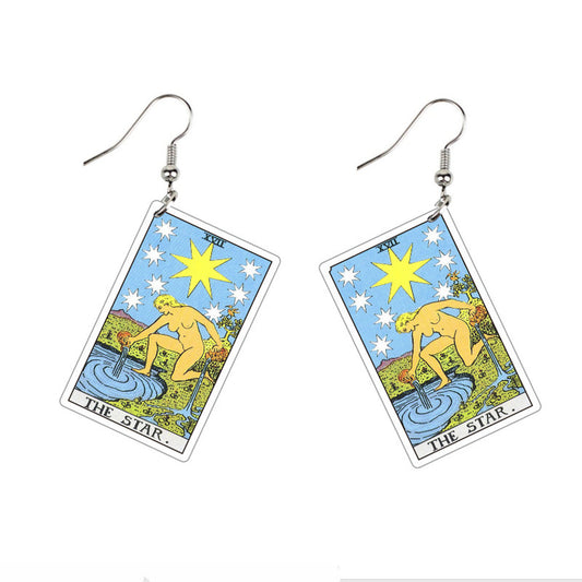 Vintage Style Tarot Card Earrings