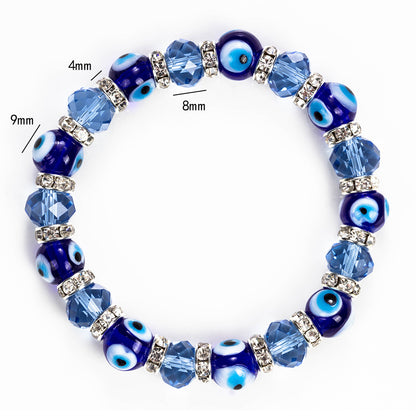 Evil Eye Glass Bead Bracelet