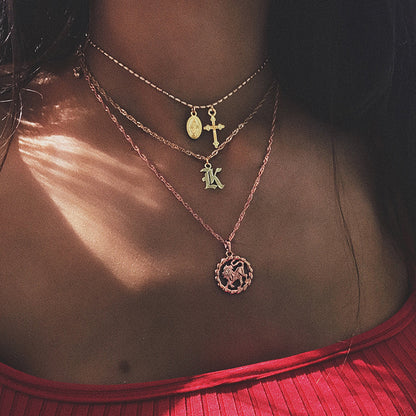 Rose Gold Zodiac Medallion Necklace