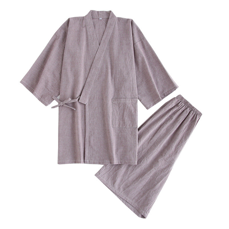 Unisex Summer Cotton Pyjama Set with Shorts & Wrap-Around Top