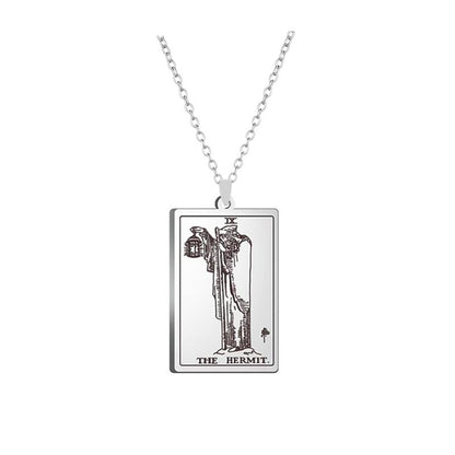 Silver Tarot Card Necklace