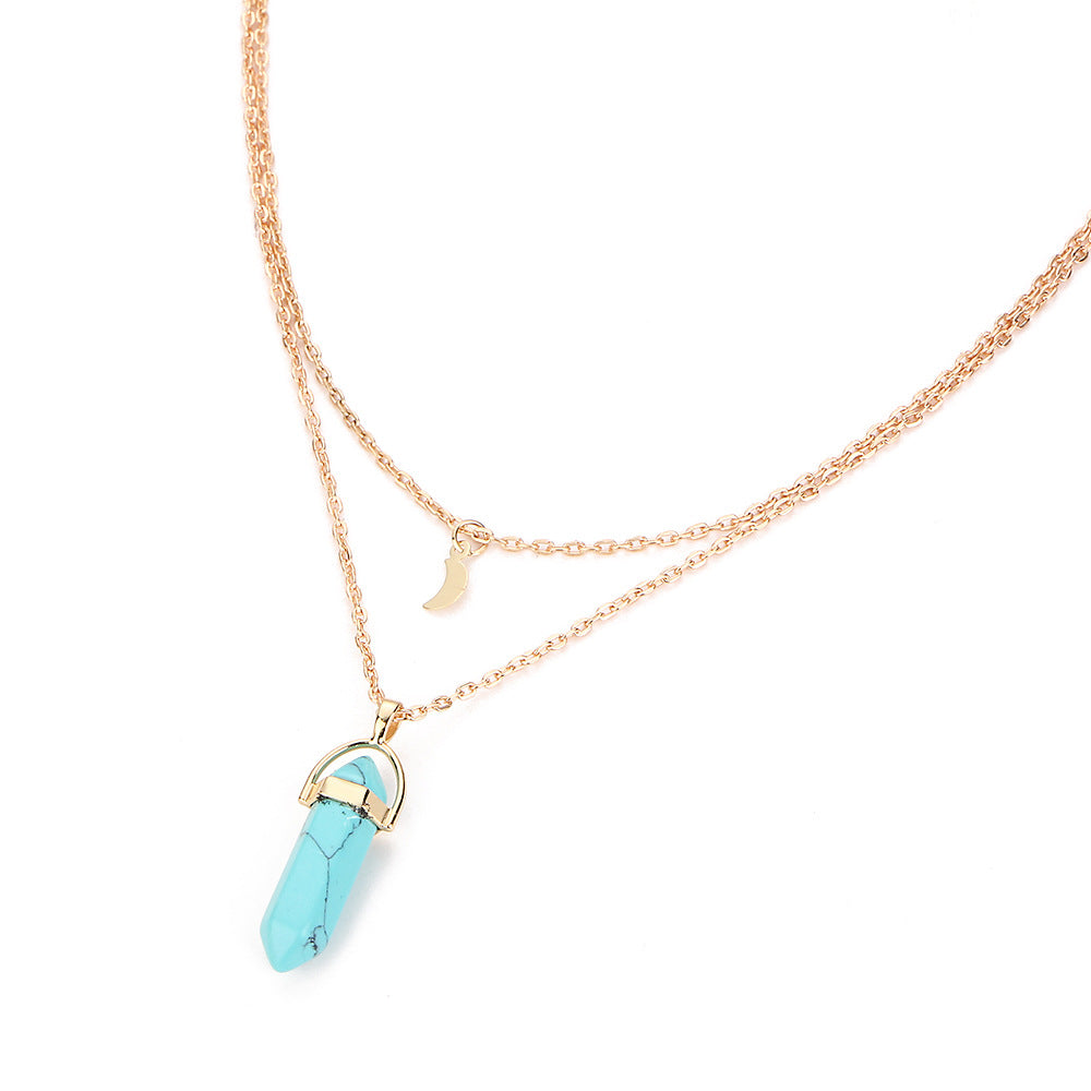 Crystal Wand Necklace Gold Collection - Crystal Column