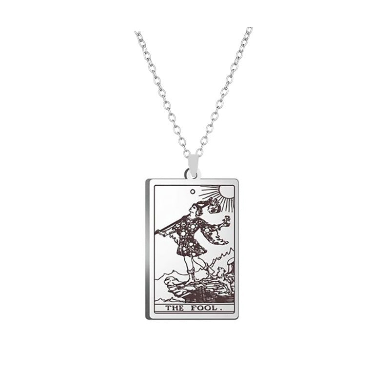 Silver Tarot Card Necklace