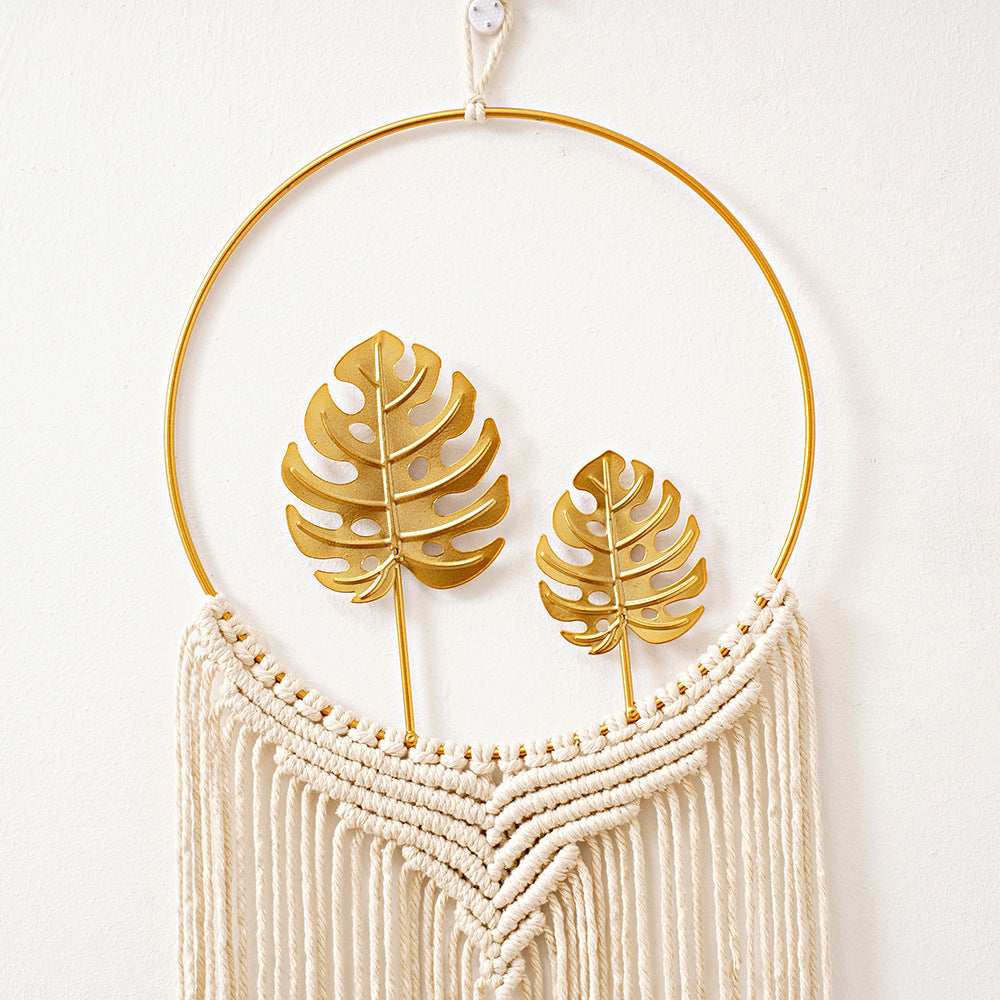 Handwoven Tapestry Scandi Home Leaves Dreamcatcher