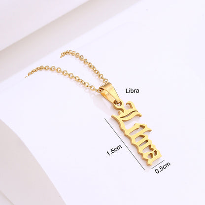 Zodiac Script Necklace