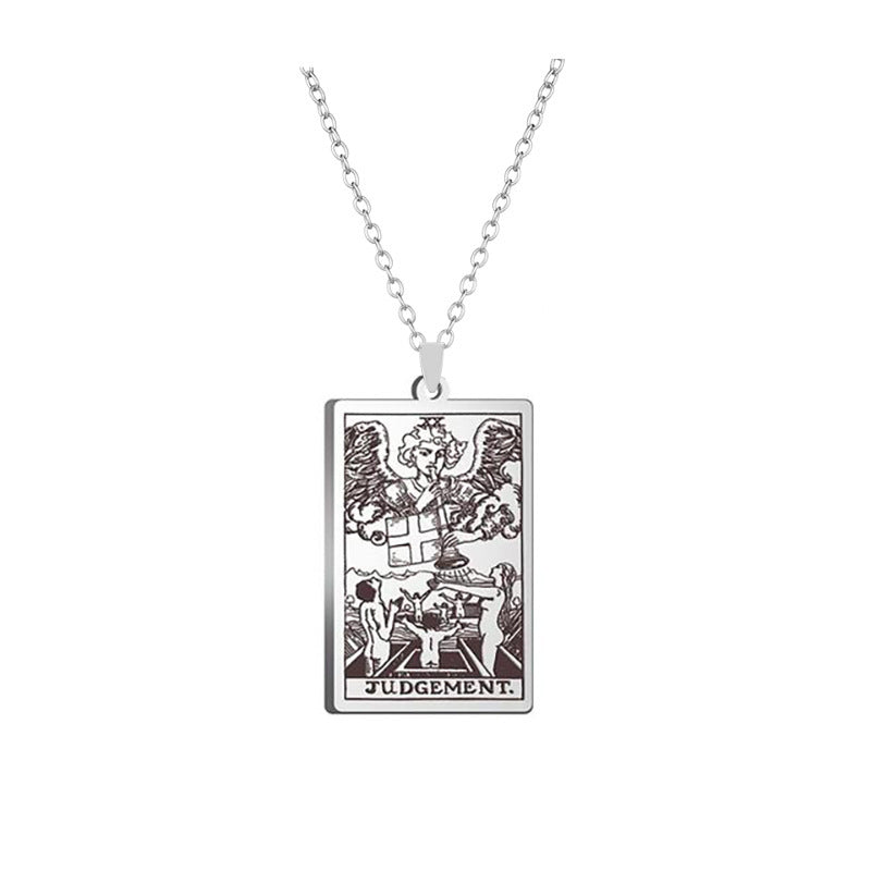 Silver Tarot Card Necklace