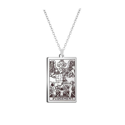 Silver Tarot Card Necklace