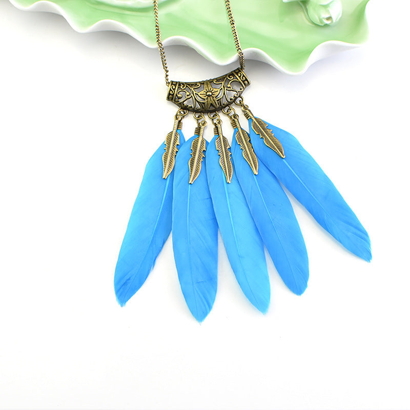 Classic Faux Feather Necklace Collection