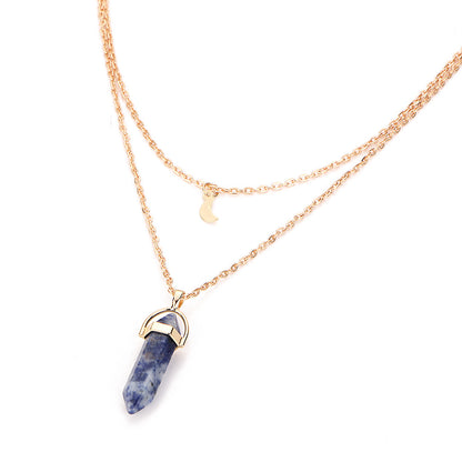 Crystal Wand Necklace Gold Collection - Crystal Column