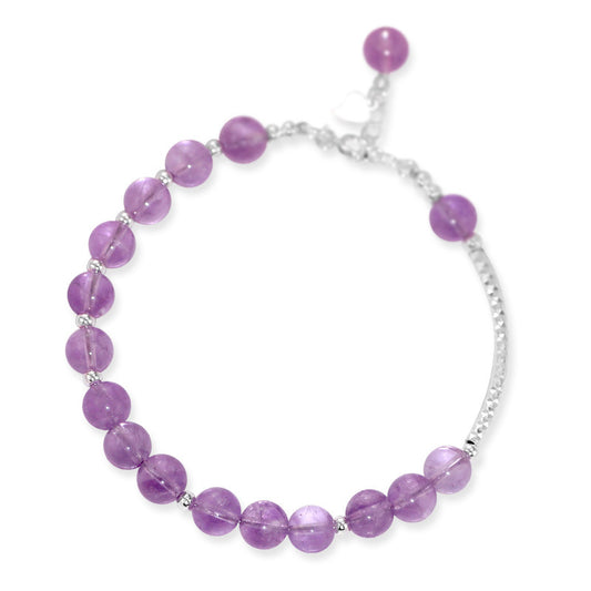 925 Silver Amethyst Crystal Bracelet