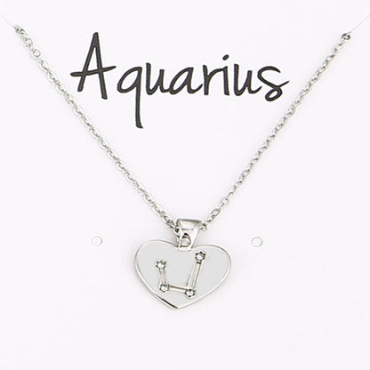 Zodiac Necklace Love Diamond Pendant