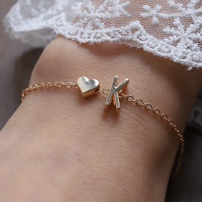 Heart & Initial Charm Bracelet