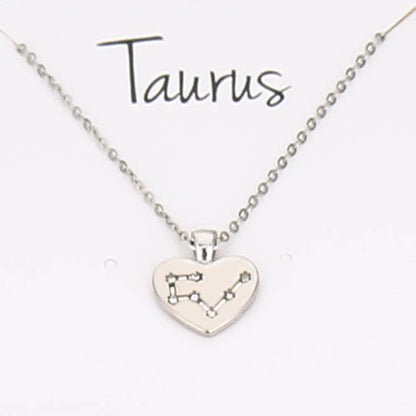 Zodiac Necklace Love Diamond Pendant