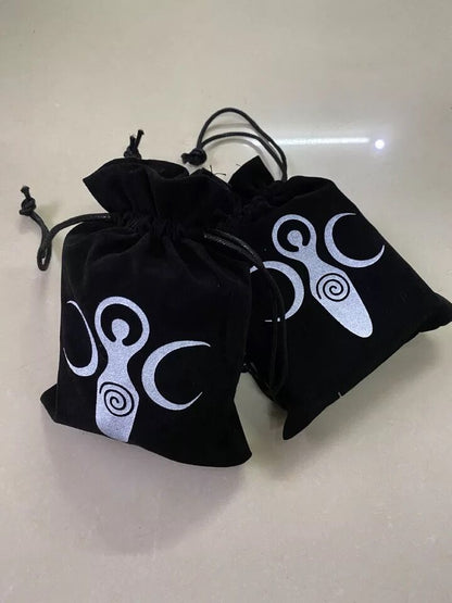 Black Drawstring Tarot Card Storage Bag