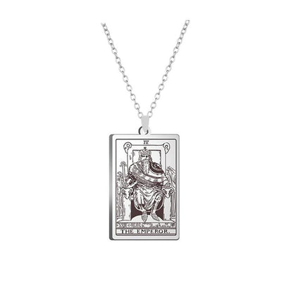 Silver Tarot Card Necklace