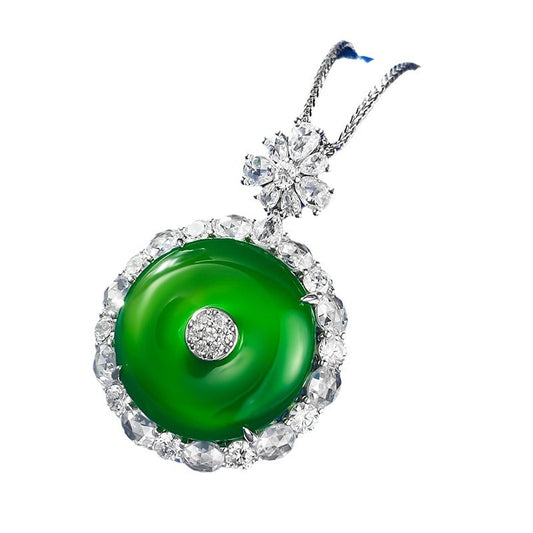 925 Silver Jade Buckle Necklace