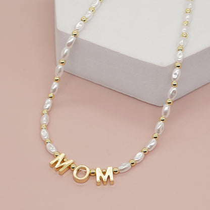 For You Mom Faux Pearl Necklace