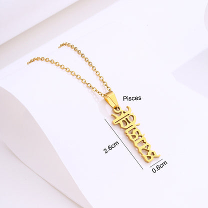 Zodiac Script Necklace