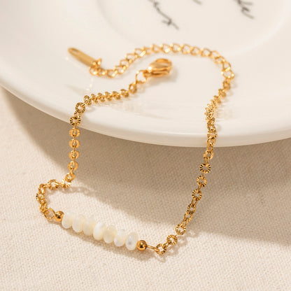 18K Gold Plated Shell Bracelet