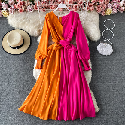 Two Tone Pink & Orange Summer Dress