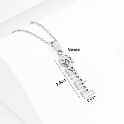 Zodiac Script Necklace