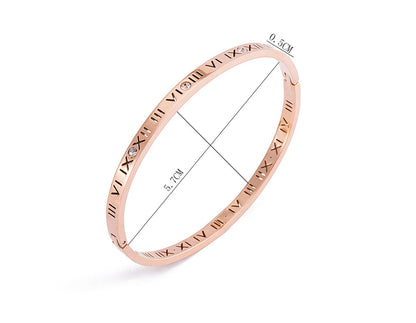 Roman Numeral Gold Bangle