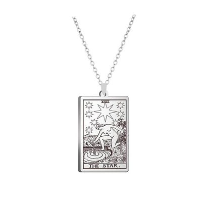 Silver Tarot Card Necklace