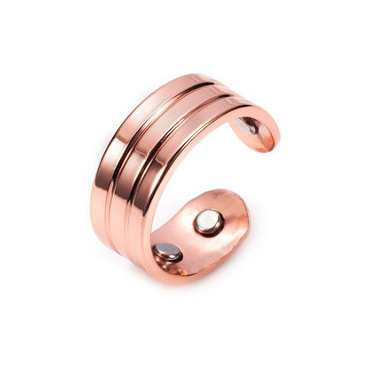 Ribbed Design Magnetic Copper Ring