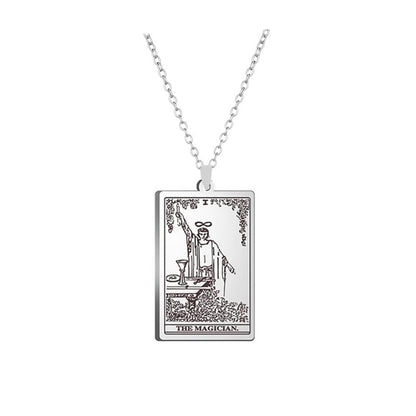 Silver Tarot Card Necklace