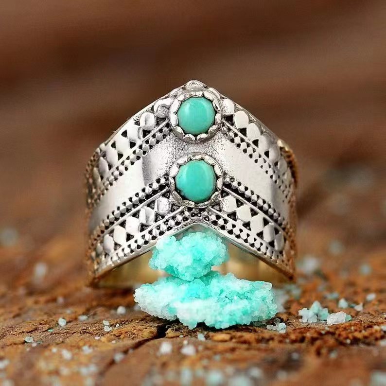 Turquoise Silver Arrow Ring