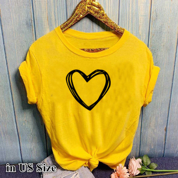 Heart Print T Shirt